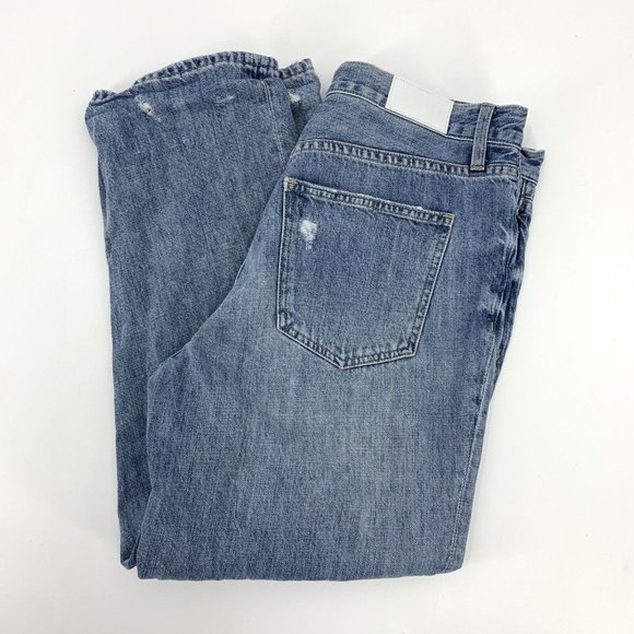 pistola Denim - Pistola Taper Leg High Rise Denim Jeans Distressed Knees Womens 30